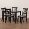 Baxton Studio Clarke Grey Upholstered and Espresso Wood 5-Piece Dining Set 166-10759-8026 - alternate 2
